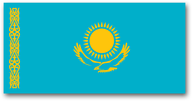 National flag of the Republic of Kazakhstan
