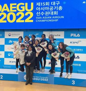 Сборная Казахстана заняла 3-е место среди женщин по стрельбе на Чемпионате Азии в Тэгу